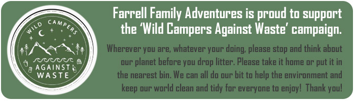 Farrell Family Adventures support the Wild Campers Against Waste campaign