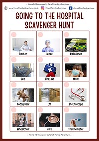 Going to the Hospital Scavenger Hunt - Free Home Education Resources