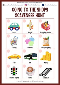 Going to the Shops Scavenger Hunt - Free Home Education Resources
